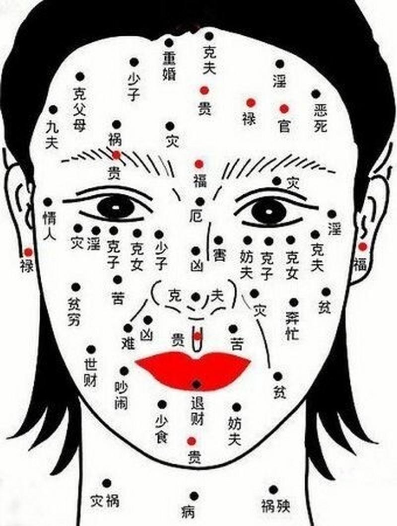 女人面部痣相图